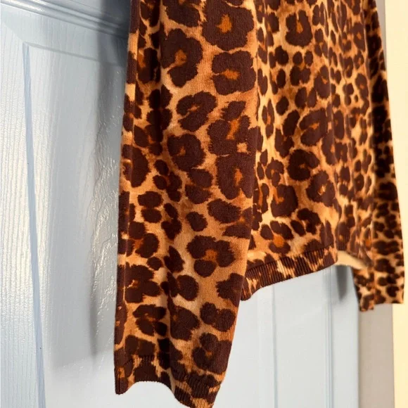 Ann Taylor Leopard Brown Leopard Print Sweater - Picture 2 of 5